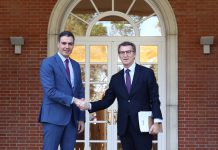 La dimisión de Lesmes provoca una reunión entre Sánchez y Feijoó para abordar la situación del Poder Judicial