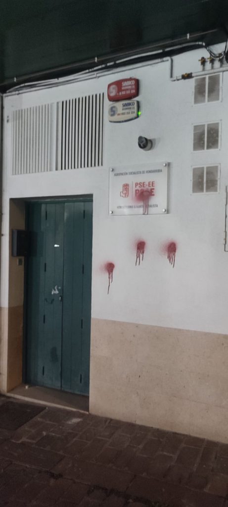 El PSE-EE de Hondarribia denuncia el ataque a su sede