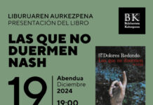 Dolores Redondo idazlearen «Las que no duermen NASH» azken liburuaren aurkezpena