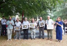 Representantes institucionales rinden homenaje en Bergara a la memoria de la abolición de los fueros y al Movimiento de Alcaldes